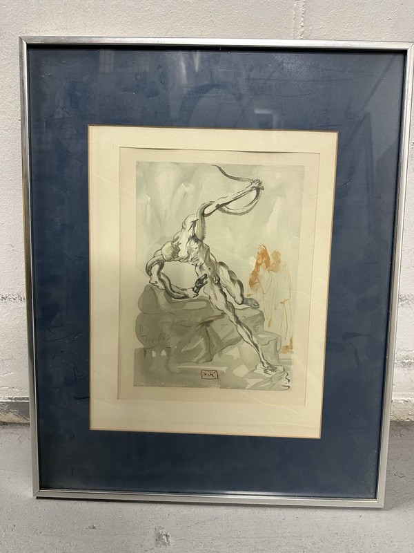 lithograph by Salvador Dalí titled "The Punishment of Vanni Fucci," 1960 gallery