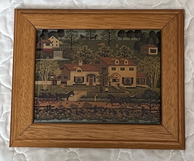 Georgina's Country Creations Set of 4 Framed Folk Art Prints Farm Scenes gallery