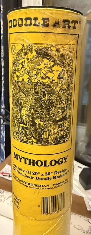 Original Doodle Art - Mythology By Gerrard 1973, 20" x 30" With Tube- Sharp !!! gallery