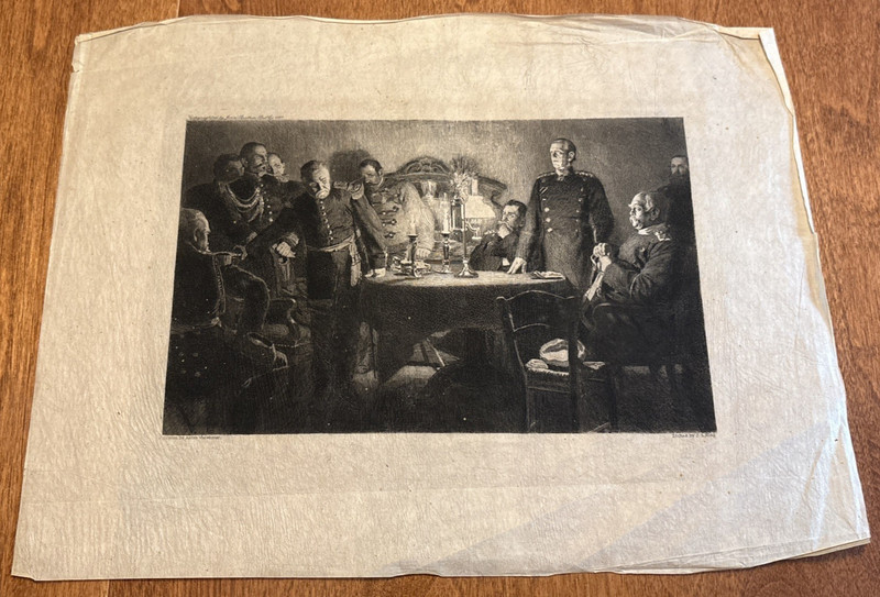 ANTIQUE RARE Tissue paper etching by JS King Copyrighted by Jonas Brothers 1887