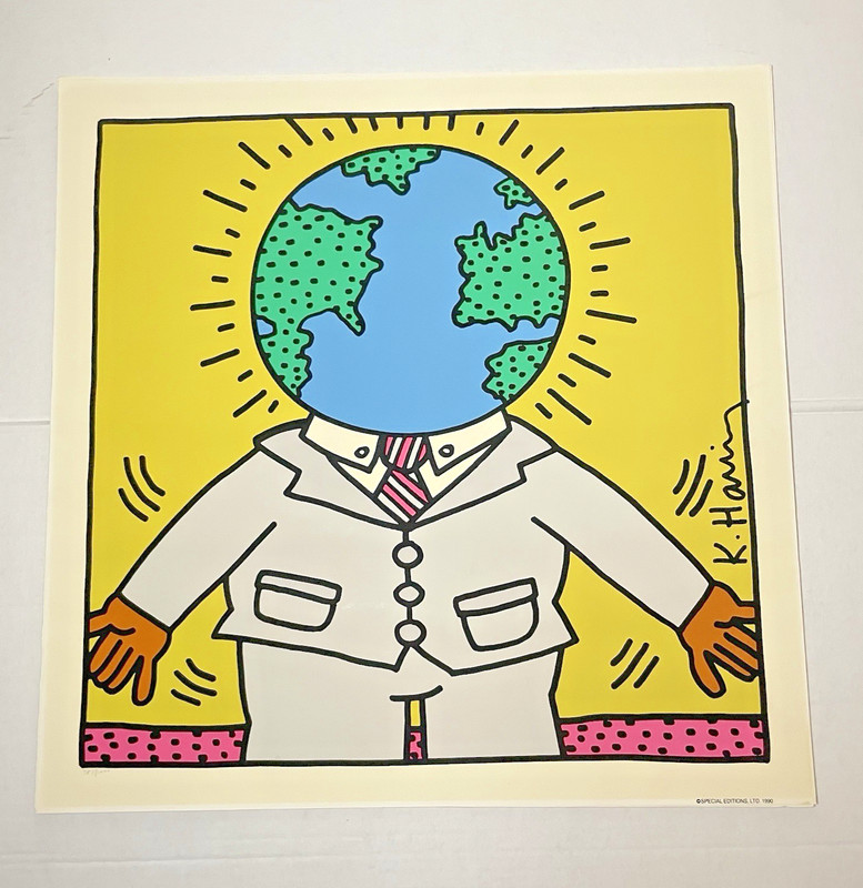 Keith Haring Global Man Silk Screen Print Poster Playboy Special Editions 1990