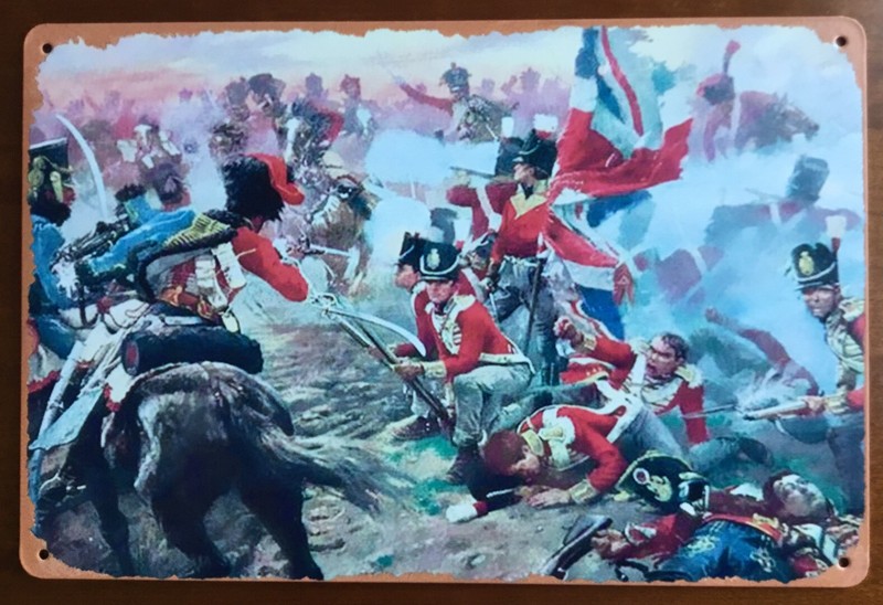 Battle Of Quatra Bras Peninsular War. Vintage Aluminium Metal 12 X 8 Inches