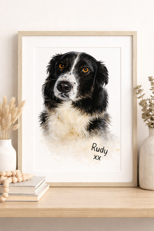 Custom and Personalised Digitial Pet/Dog Portrait Commissions (Not Framed)