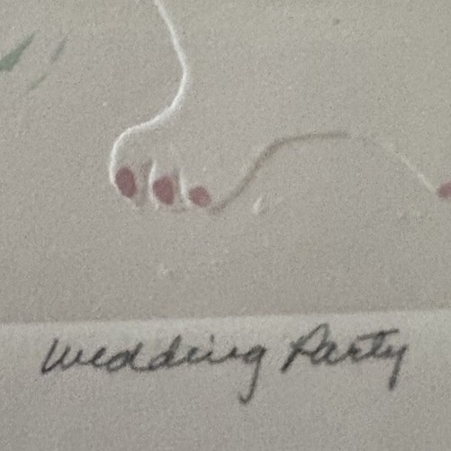 EMBOSSED ART Bunnies "Wedding Party" 8" Laguna Beach Sawdust Festival by Georgie gallery