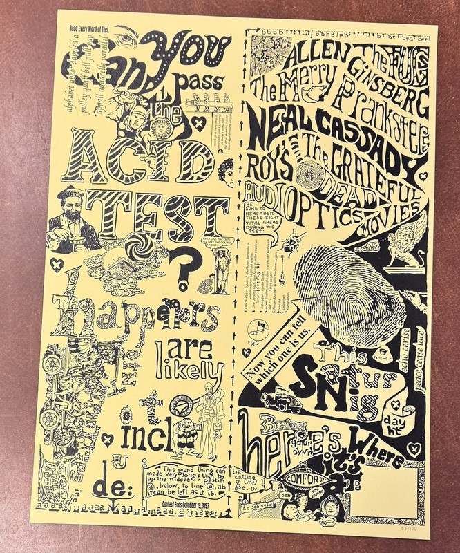 Ken Kesey Merry Pranksters Can You Pass The Acid Test? Poster Art Print #/100 gallery