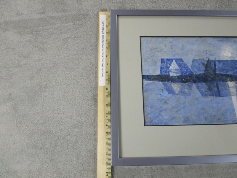 Abstract Art Blue Framed 70s 80s gallery