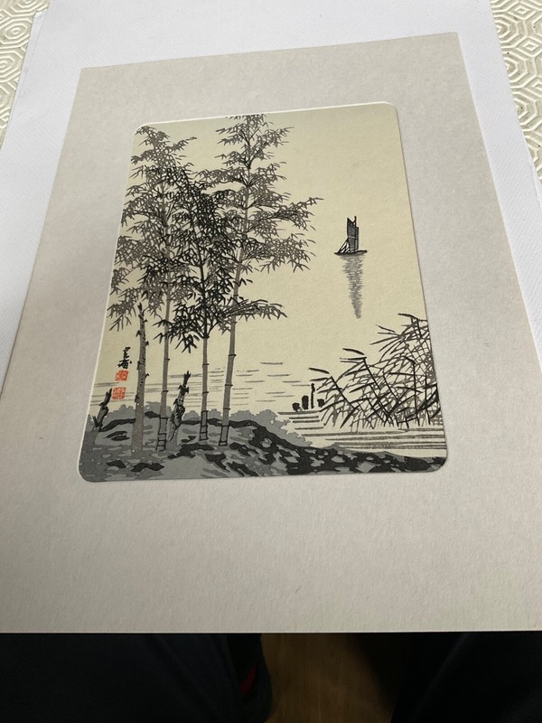 3 Japanese Black and White Art Prints 18cm x 12cm.Never Framed