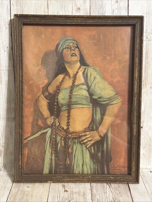 1910-1920s Leo Sielke Jr. Motion Picture Beauty Print Gypsy 7×10″ Bohemian Woman