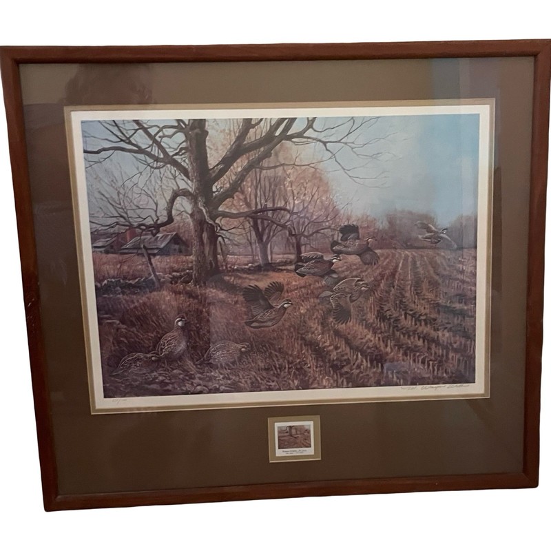 M. Wayne Willis Signed 257/1000 Kansas Wildlife art print Painting Stamp 1984