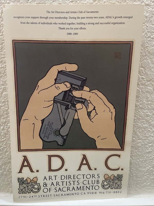 Poster David Lance Goines 11×14 Art Club Poster A.D.A.C 1988