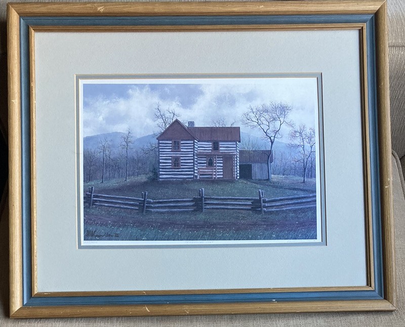 RARE Vintage Signed Framed Ltd Ed Lithograph Art David Knowlton "Tennessee 1949”