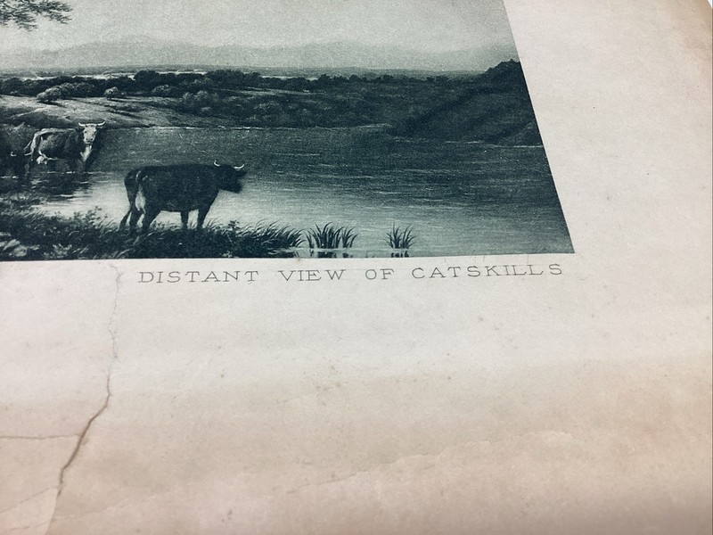 P1-6 Art Paper Etching Print PHOTO CASILEAR DISTANT VIEW BY CATSKILLS CATTLE OLD gallery