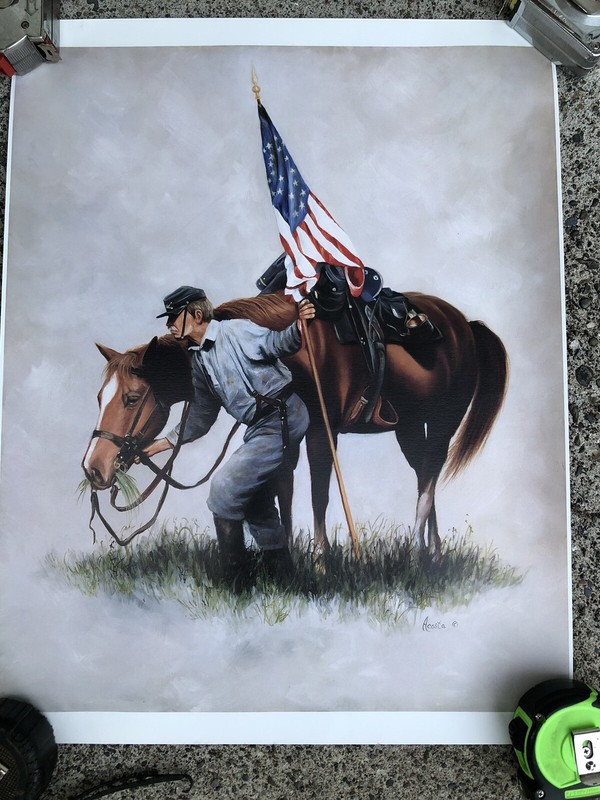 CIVIL WAR FINE ART PRINT Acosta GICLEE Advance the Colors USA Flag Thick Paper