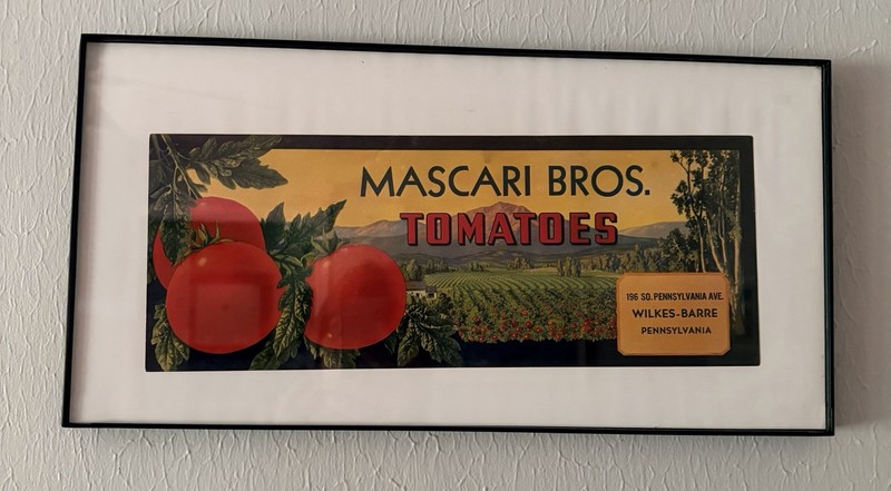 Mascari Bros. Tomatoes, PA, 16×8.25” Framed Advertising Sign, Ready To Hang