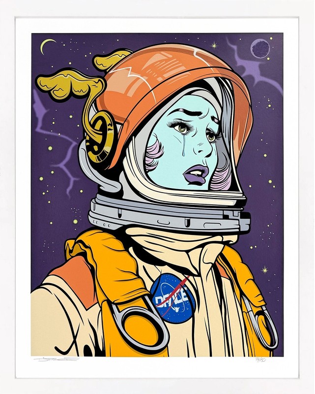 D*Face «Space Cadet» 2025 | Hand Signed Screen Print | 33×27″ Framed | GallArt