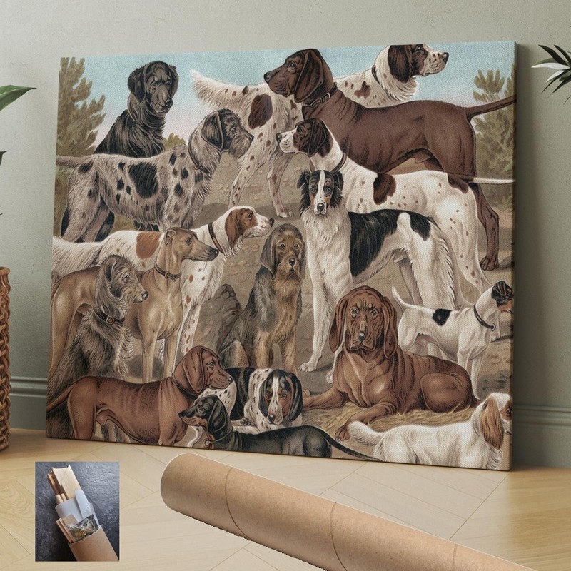 Pets Dogs Breeds Unknow Artist CANVAS WALL ART 30x24 in