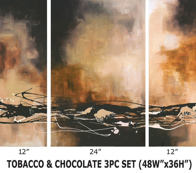 TOBACCO & CHOCOLATE I (12×36) II (24×36) III (12×36) LAURIE MAITLAND 3PC CANVAS