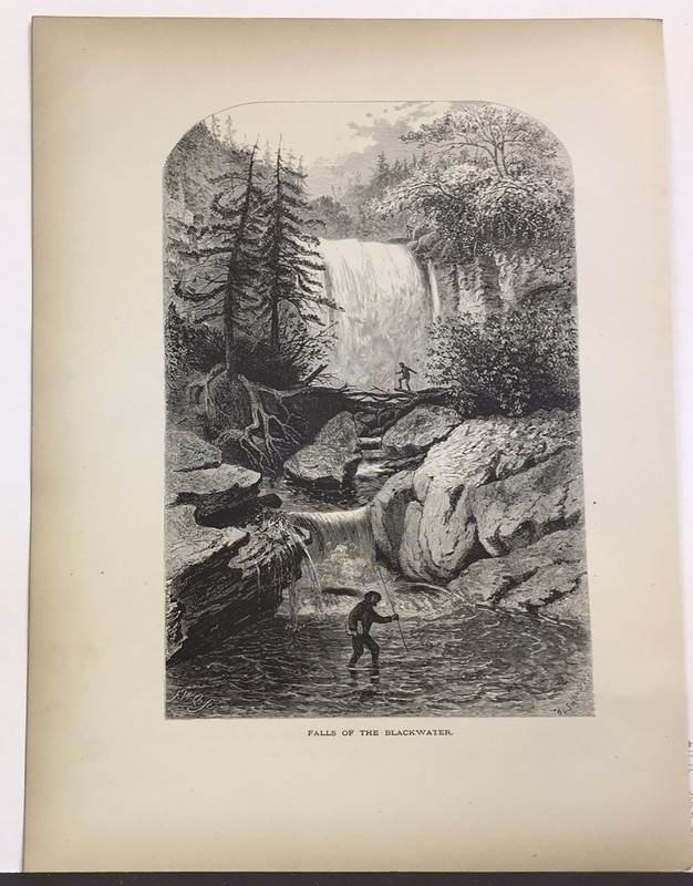 Falls Of The Blackwater West Virginia c. 1870s Engraving
