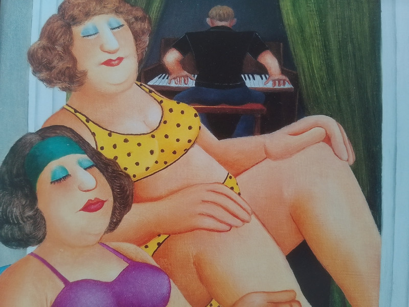Beryl Cook - Two Ladies Sunbathing In Bikinis print FRAMED gallery