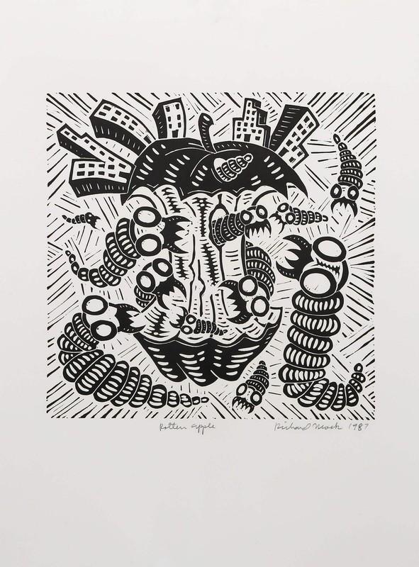 Richard Mock, Rotten Apple, Linocut on BFK Rives, signed, titled, numbered and d gallery