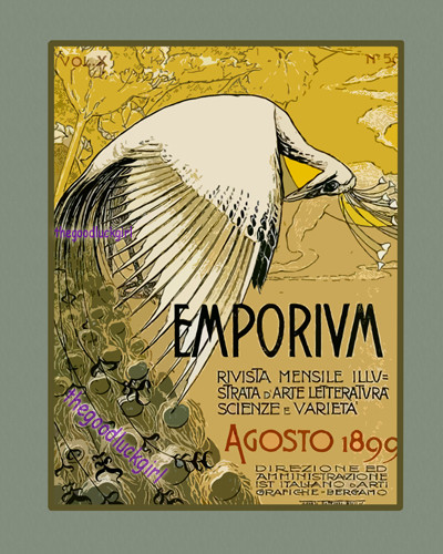 5×7 August 1899 EMPORIUM PEACOCK Italian Art Deco advertising art print