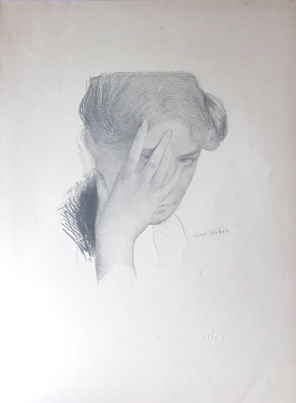 JEAN VEBER (1864-1928) «THE COVERED FACE» 1899 AUTO-LITHOGRAPH, SIGNED