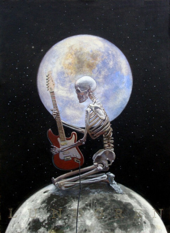 DEATH of ROCK n’ROLL Matted 16″ x 20″ Art Print by Original Artist Carl Lundgren