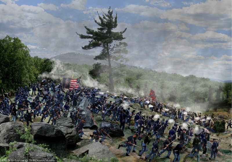 Gettysburg 14"x20" Print/Frame Paddy O'Rourke 140th New York Little Round Top gallery