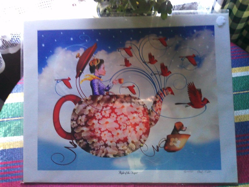 Flight of the Teapot Print Daryl Slaton W COA SIGNED Tails of Whimsy
