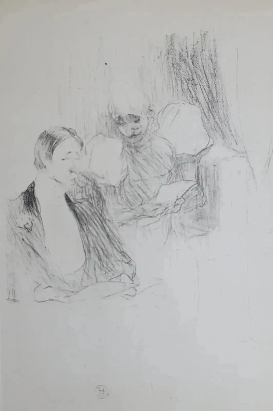 Toulouse Lautrec: Comedians backstage, Signed Lithograph, 1950