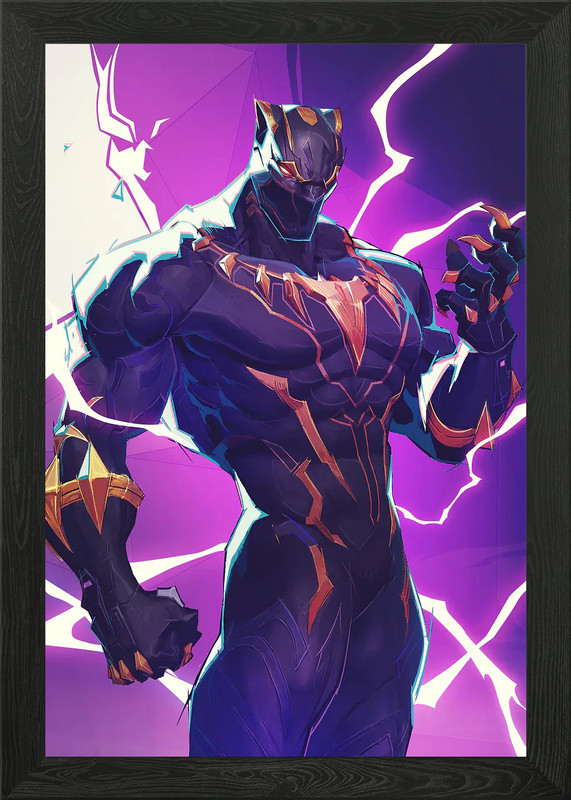 Marvel Rivals Black Panther Framed Wall Art Poster Canvas Print Picture