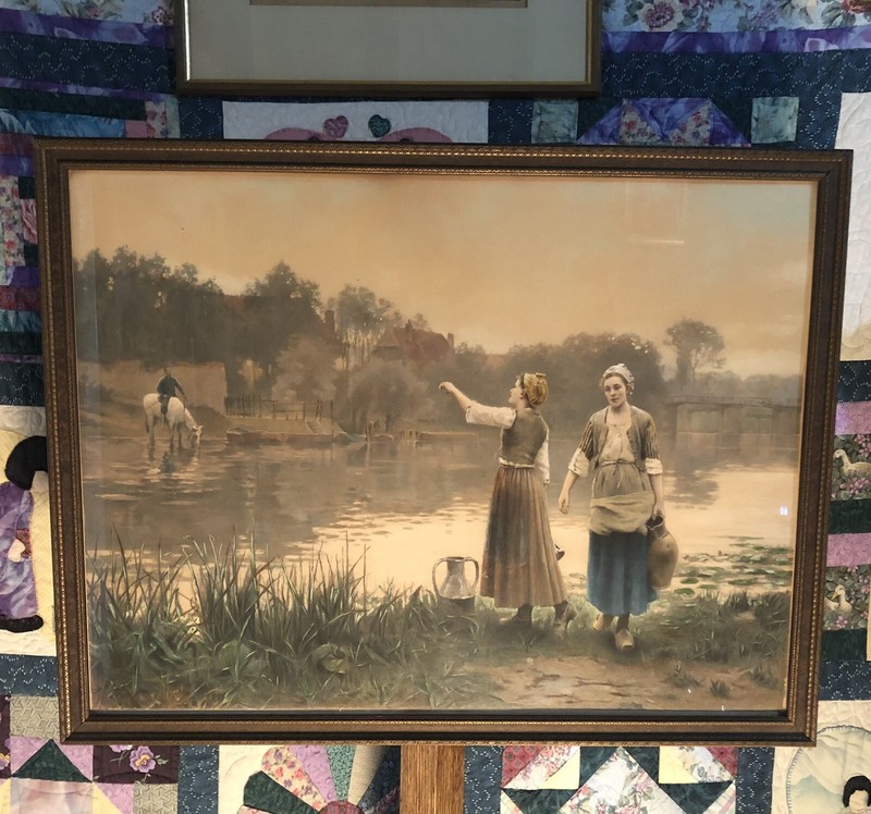PARIS FRAMED Photogravure Print D.R. Knight 1900s CR 1893 2 Lady’s Renaissance