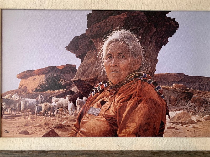 Ray Swanson Limited Edition Framed Numbered Print on Canvas- Navajo Woman 7/100 gallery