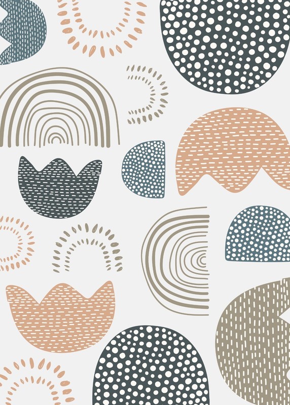 Geometric Shapes Pattern Illustration Set Minimalist 7x5 Decor Wall Art Print gallery