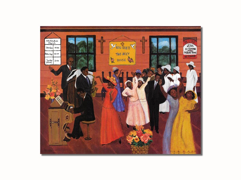 Black Church God Bless Music Dancing Wall Picture 8×10 Art Print