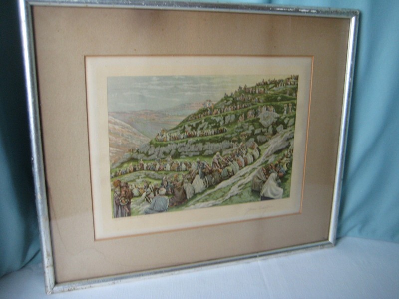 1886-1896 Print the Miracle of the Loaves and Fishes by James Tissot Framed