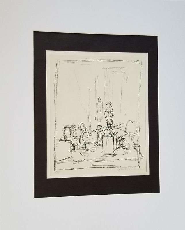 Alberto Giacometti "The Studio" Mounted b/w Lithograph 8"x9.5 1973 PlateSigned gallery