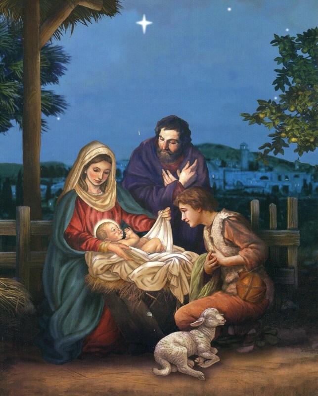 Christian Catholic print picture NATIVITY SCENE 8″ x 10″ ready to be framed