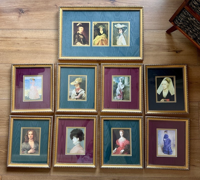 Beautiful Grouping of Women’s Fashion In History With Custom Frames