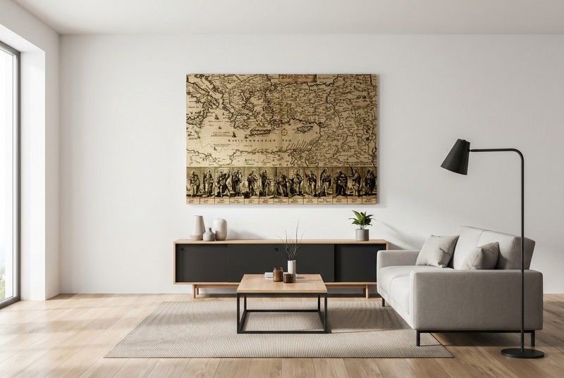 Vintage Maps - Map of the Travels and Voyages of the Apostles - Paper or Canvas gallery