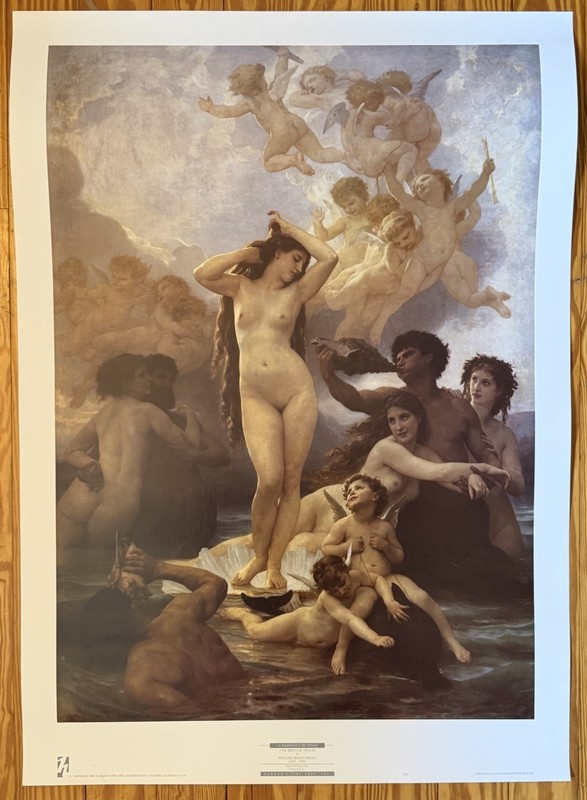 The Birth Of Venus William Bouguereau Vintage 1991 Haddad’s Fine Large Art Print