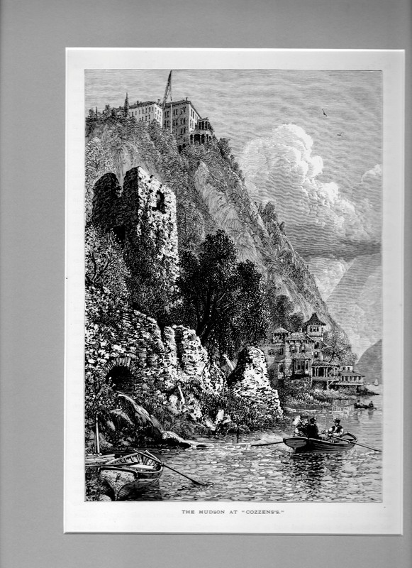 Hudson River at Cozzens,NY print by Harry Fenn 1873 antique
