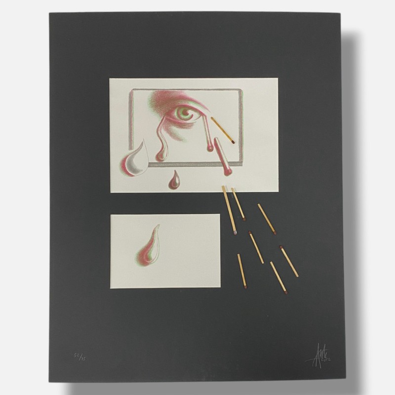 Luis Eduardo Aute «Lagrimas De Fuego» 2006, Fine 3D Art Print | 49 x 40 cm