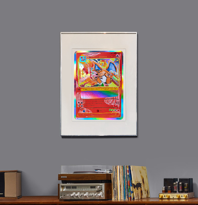 DAVID HEO – POKEMON CHARIZARD Shiny Variant HOLO – 2021 28″x20 6/9 Print Signed