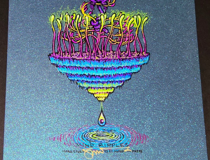 Marq Spusta Mind Ripples Iridescent Blue 5x7 Signed LE Mini Art Print Poster UV gallery