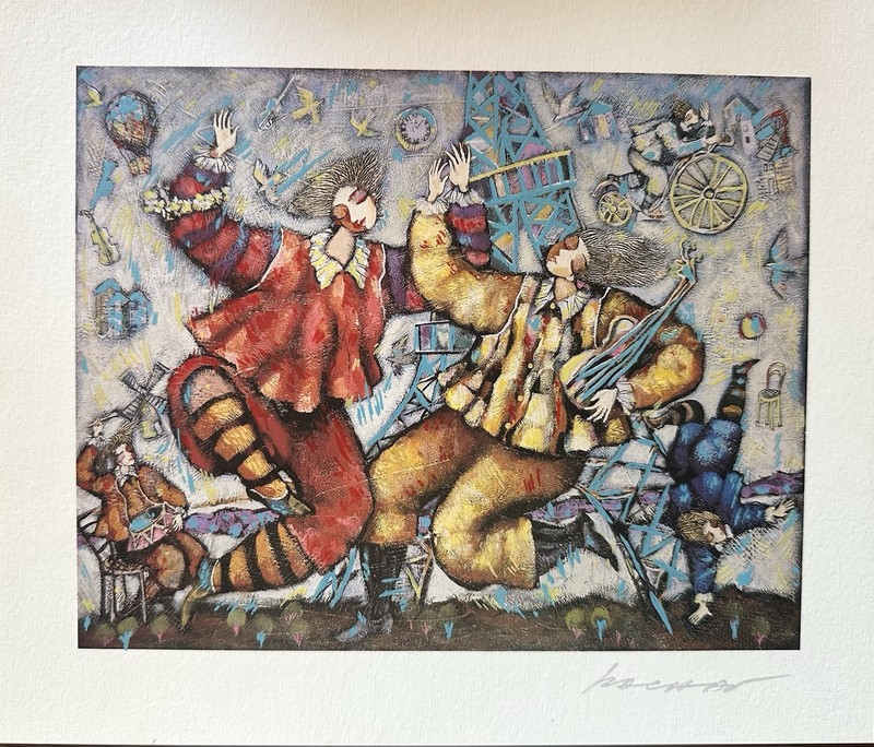 Michael Kachan "Eiffel Song" 1999 Color Serigraph Unframed