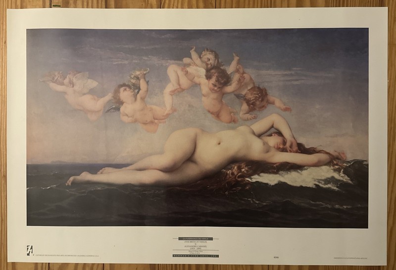 The Birth of Venus Alexandre By Cabanel Vintage 1993 Haddad’s Fine Art Print