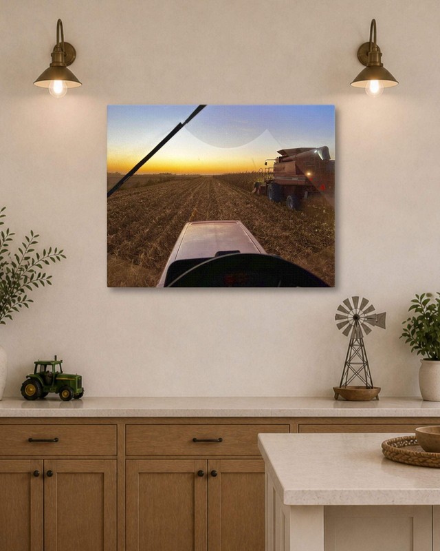 Iowa Corn Harvest Canvas Wall Art Farmhouse Country Landscape Print gallery
