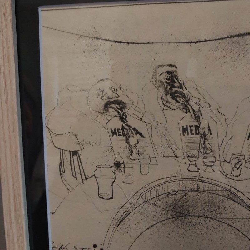 ralph steadman Original Framed Vintage Clipping 70s Art Satire News Media Satire gallery