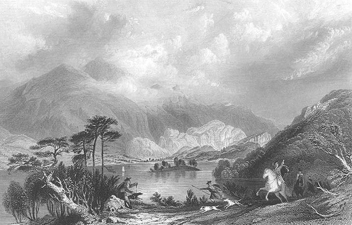 Scotland, Lake LOCH ACHRAY Stirling James BEG Stewart ~ 1835 Art Print Engraving